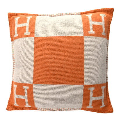Hermes Wool Cashmere Avalon Pillow PM Ecru Potiron 1 of 3
