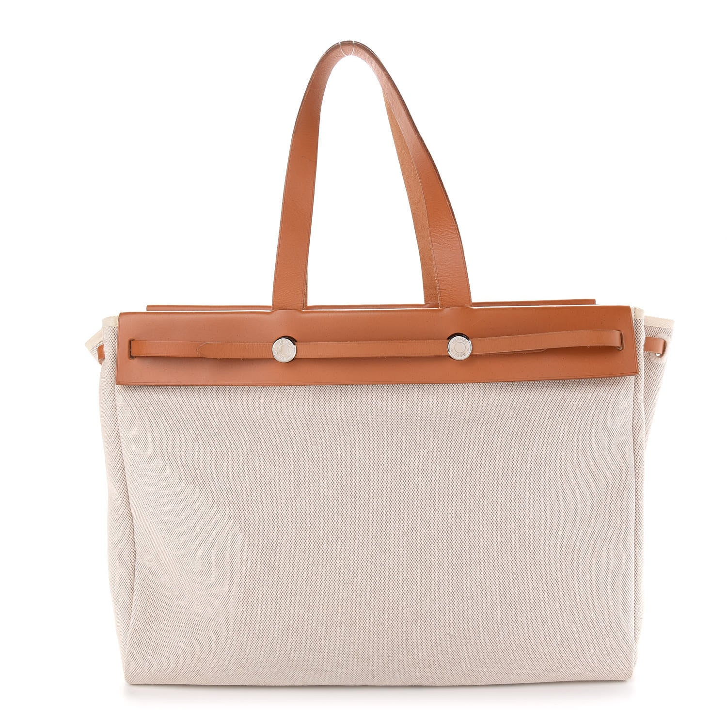 Hermes Toile Vache Hunter Herbag Cabas MM Natural 1 of 10