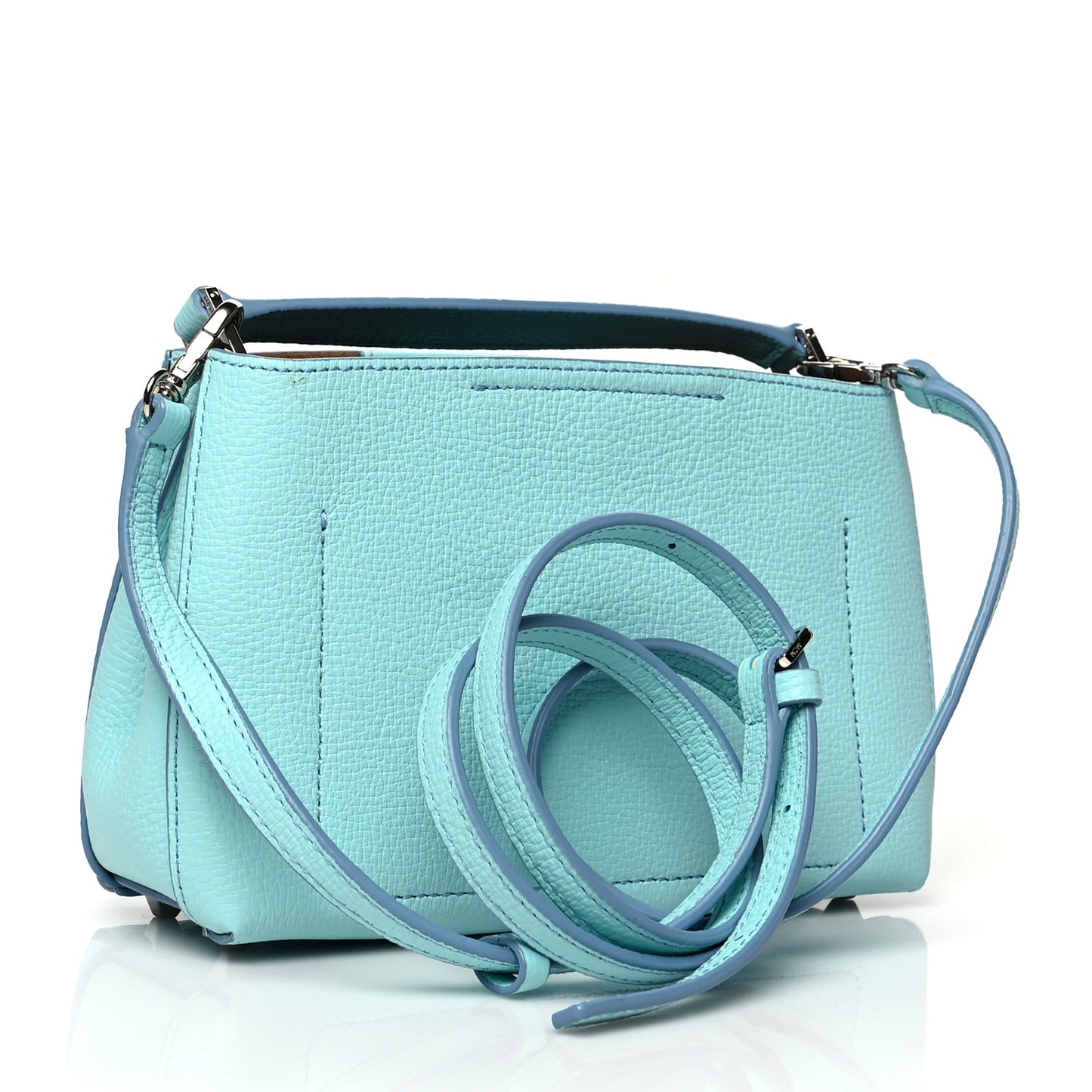 Grained Calfskin Mini Tote Light Blue