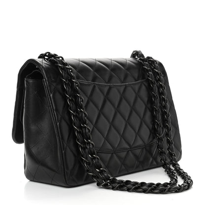 Chanel Lambskin Quilted Jumbo Double Flap So Black 3 of 16