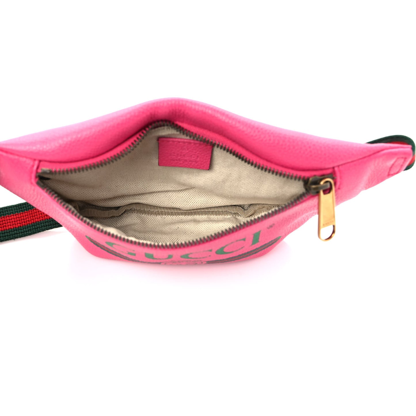 Grained Calfskin Small Logo Belt Bag Box Pink Green