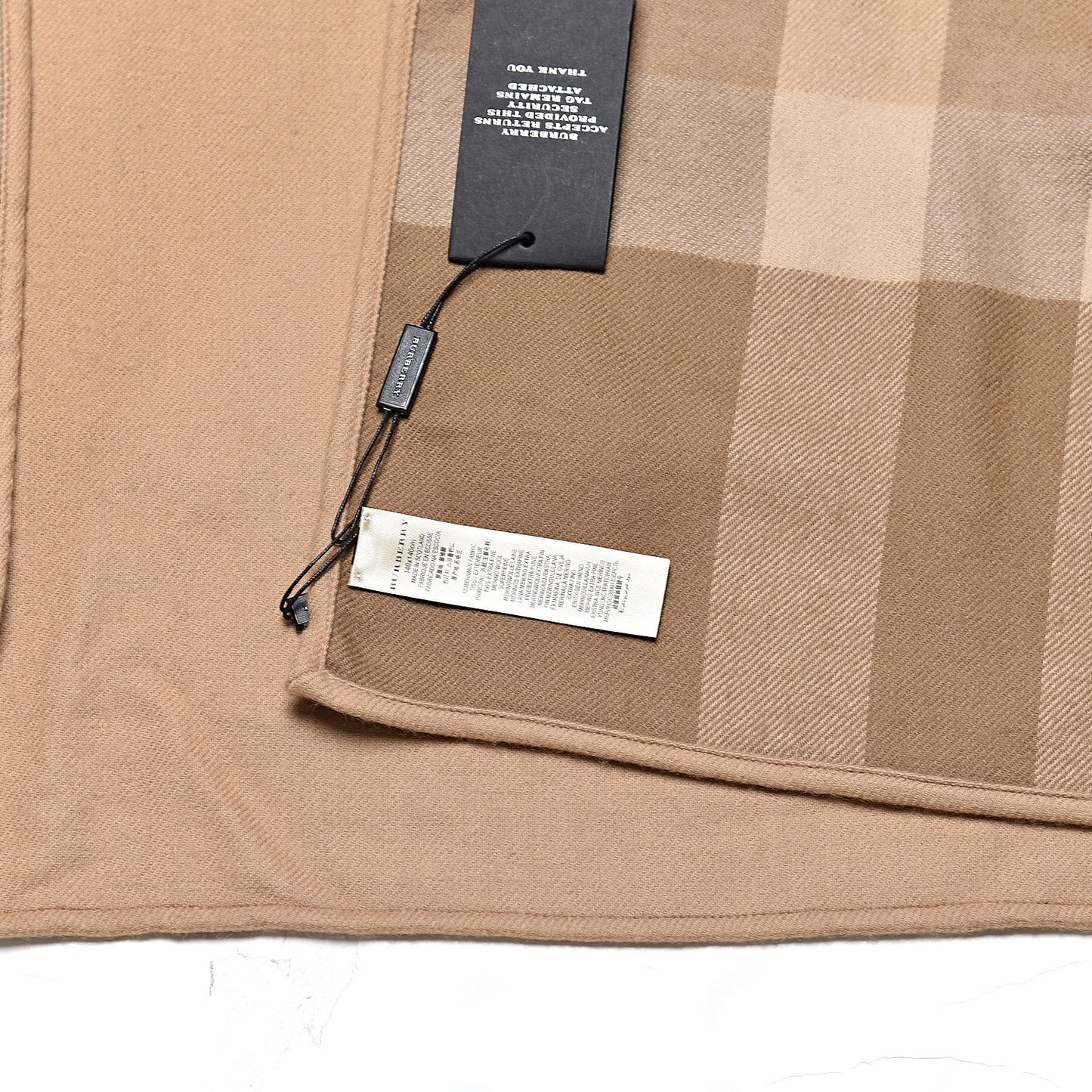 Wool Solid To Check Charlotte Cape Scarf Camel