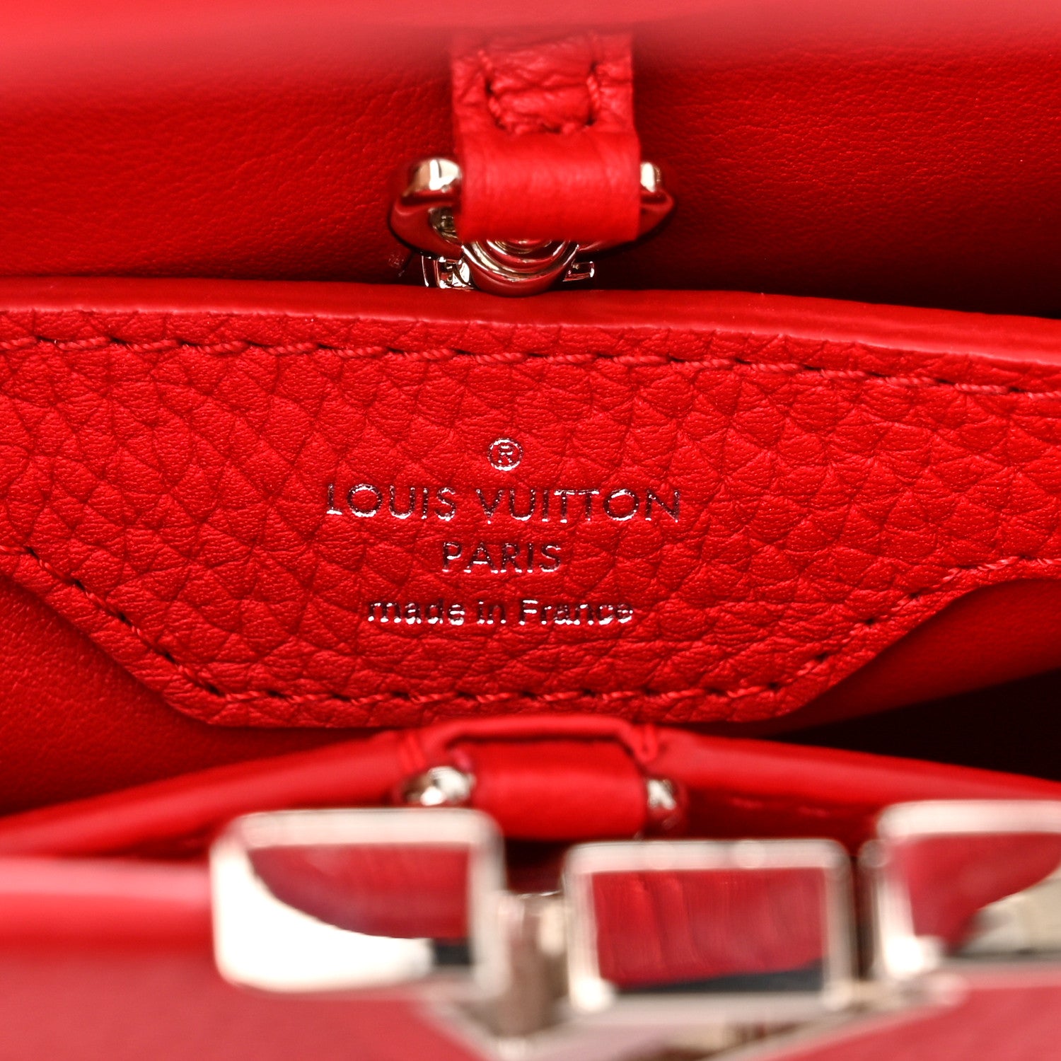 Louis Vuitton Taurillon Capucines BB Rubis 6 of 10