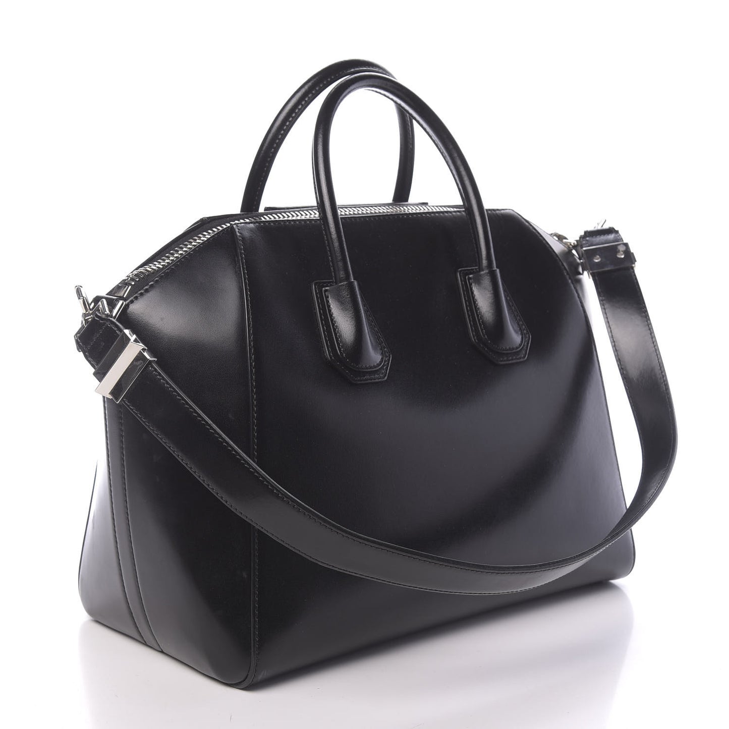 Shiny Lord Calfskin Medium Antigona Black