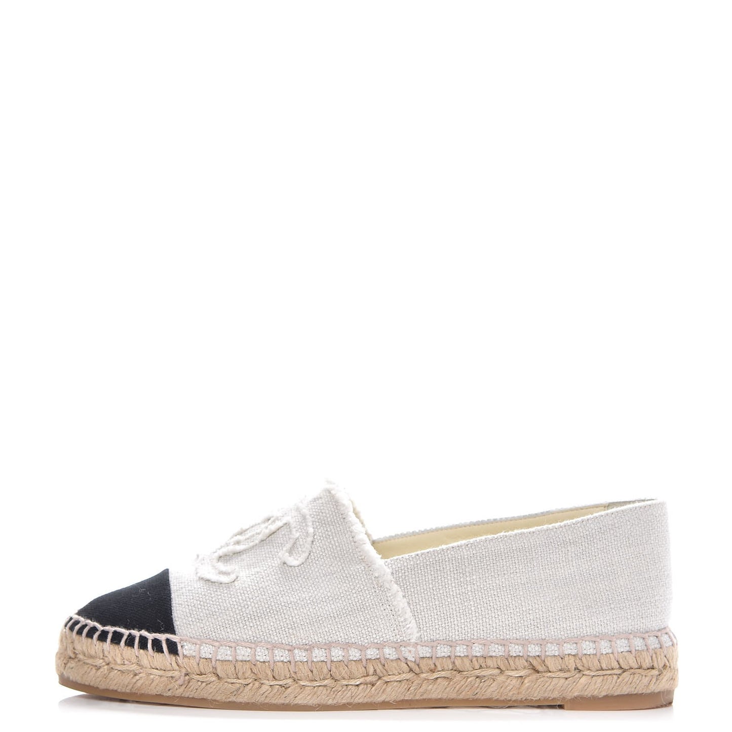 Linen CC Espadrilles 38 Beige Black