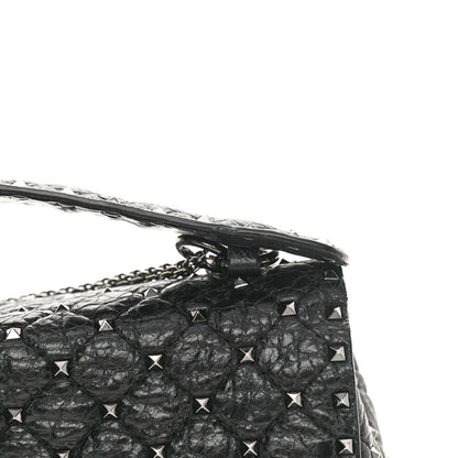 Valentino Garavani Craquele Nappa Large Rockstud Spike Shoulder Bag Black 13 of 15
