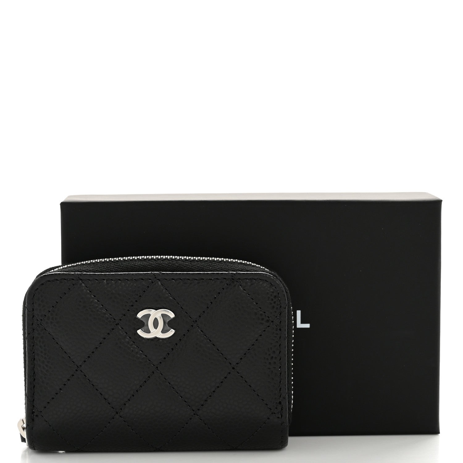 Chanel Caviar Quilted Zip Coin Purse Black 8 of 8