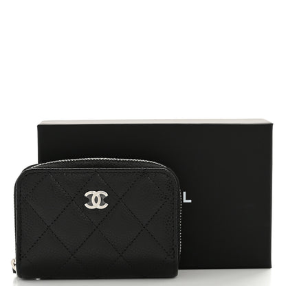 Chanel Caviar Quilted Zip Coin Purse Black 8 of 8