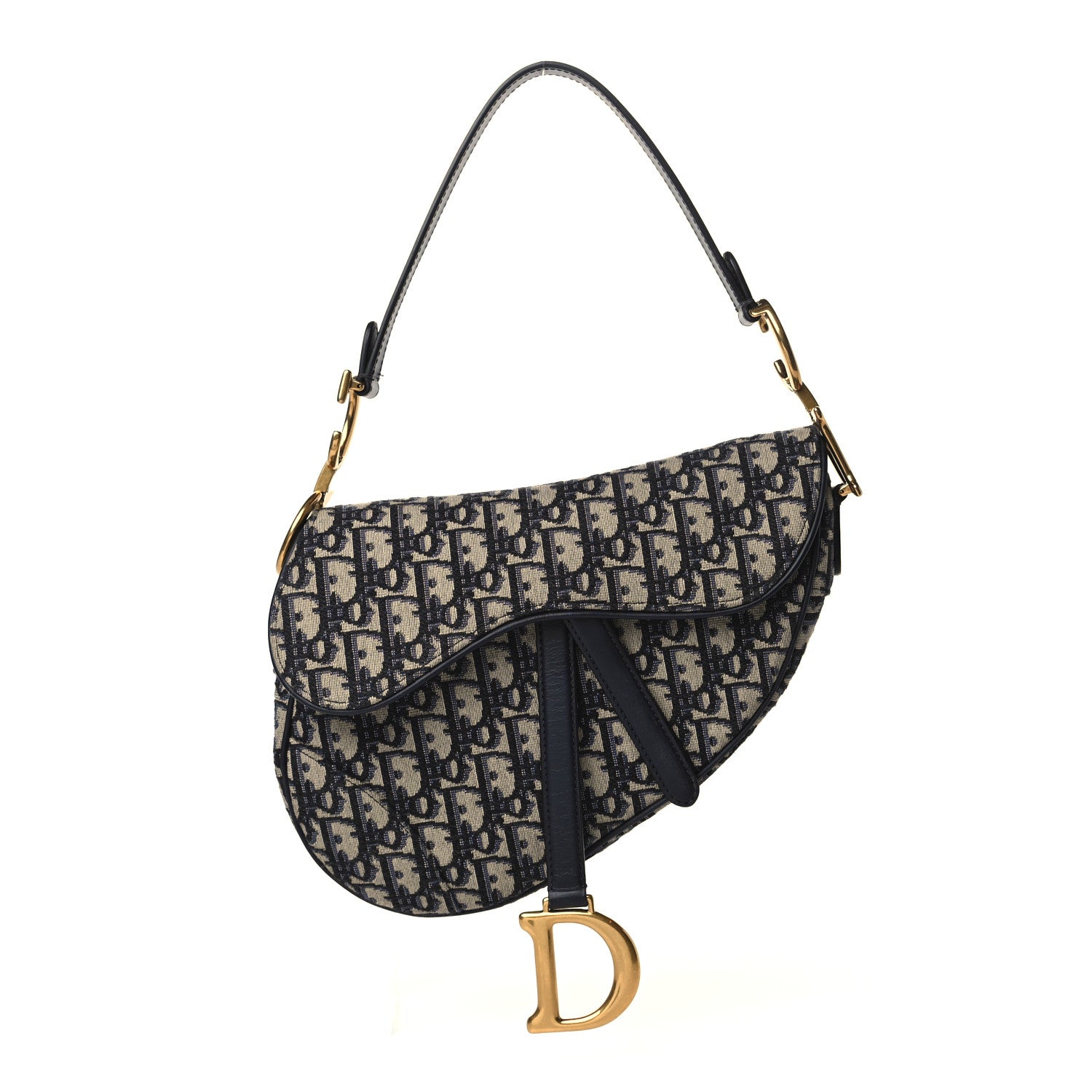 Christian Dior Oblique Saddle Bag Blue 1 of 9