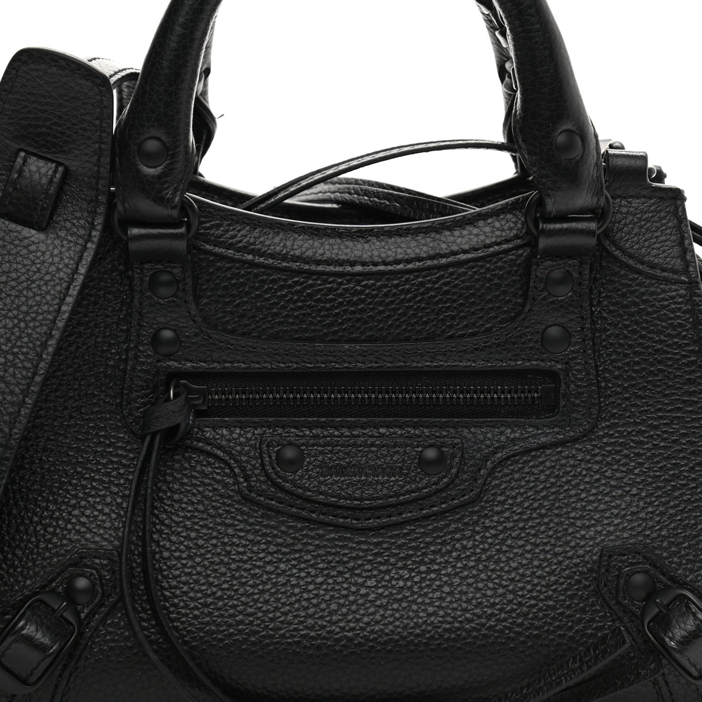 Grained Calfskin Neo Classic Black Hardware Mini City Black