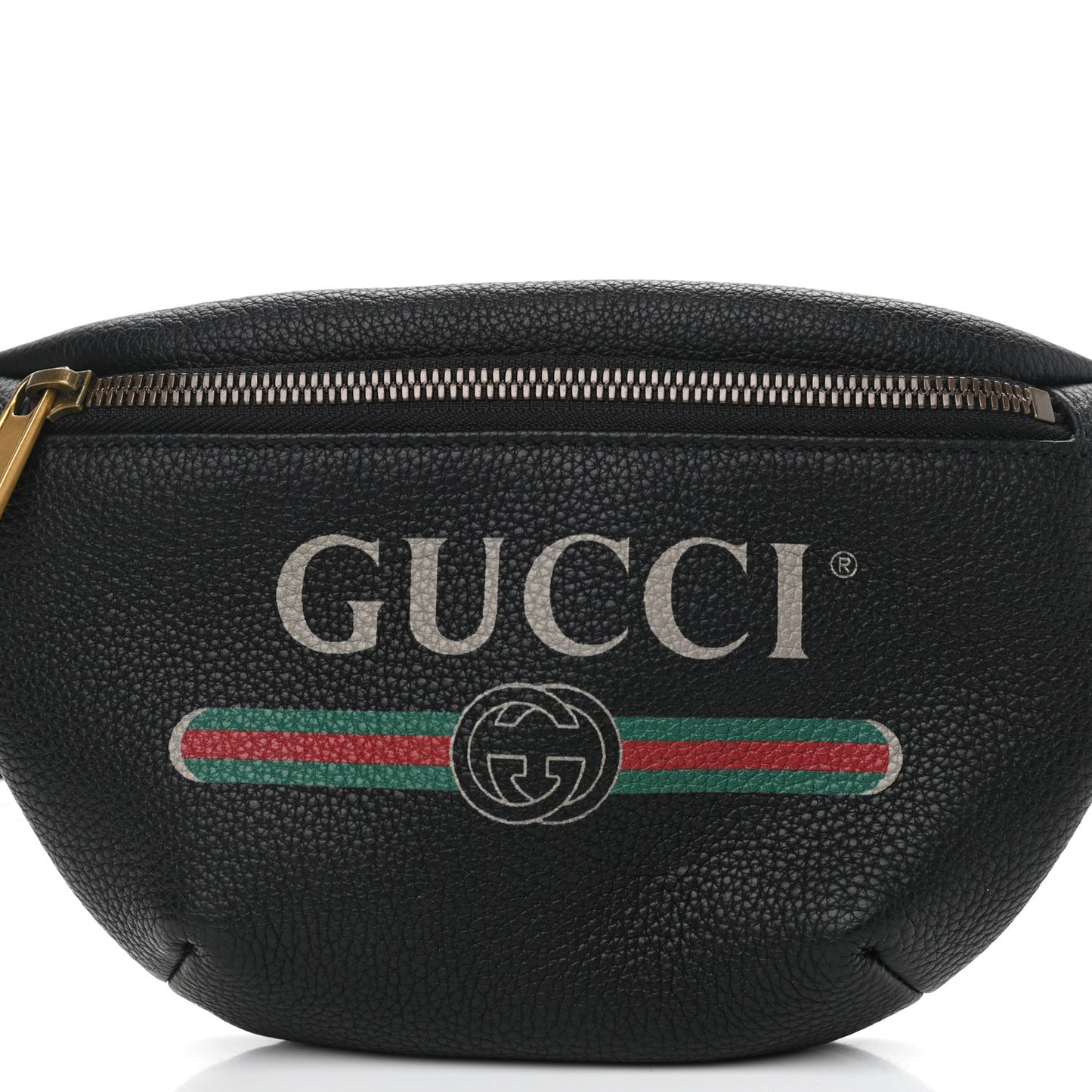 Grained Calfskin Small Logo Belt Bag Black