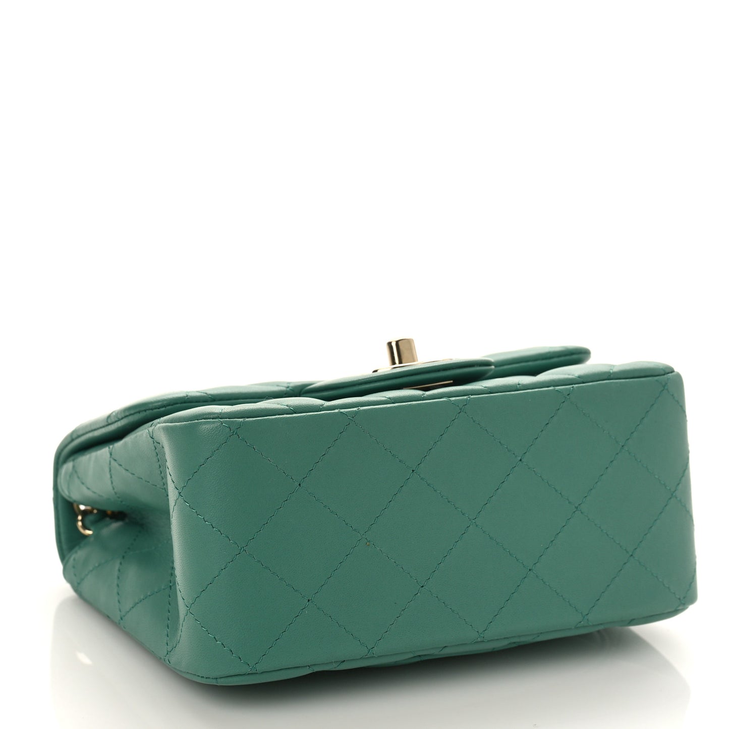 Lambskin Quilted Mini Square Flap Green