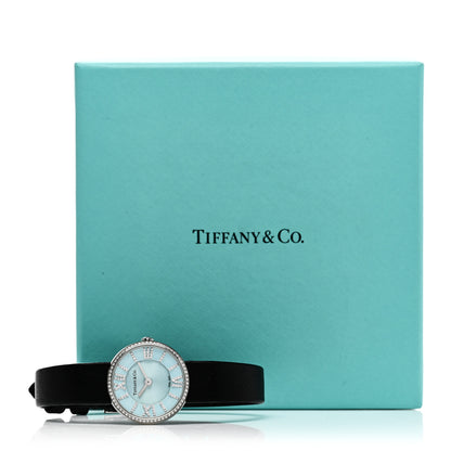 Tiffany Stainless Steel Calfskin Diamond Bezel 24mm Atlas 2-Hand Quartz Watch Tiffany Blue 5 of 5