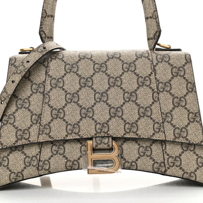 Balenciaga X GUCCI GG Supreme Monogram Small Hourglass Top Handle Bag Beige Ebony 8 of 13