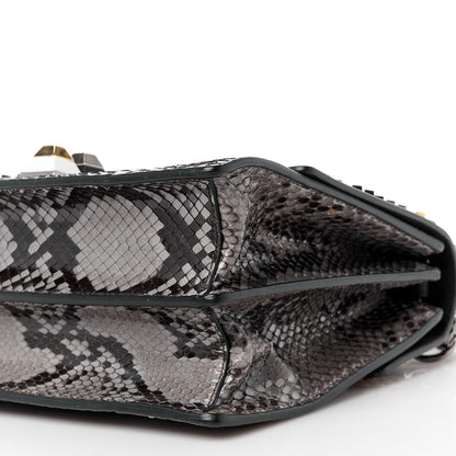 Fendi Vitello Century Snakeskin Studded Kan I Shoulder Bag Black Multicolor 10 of 10