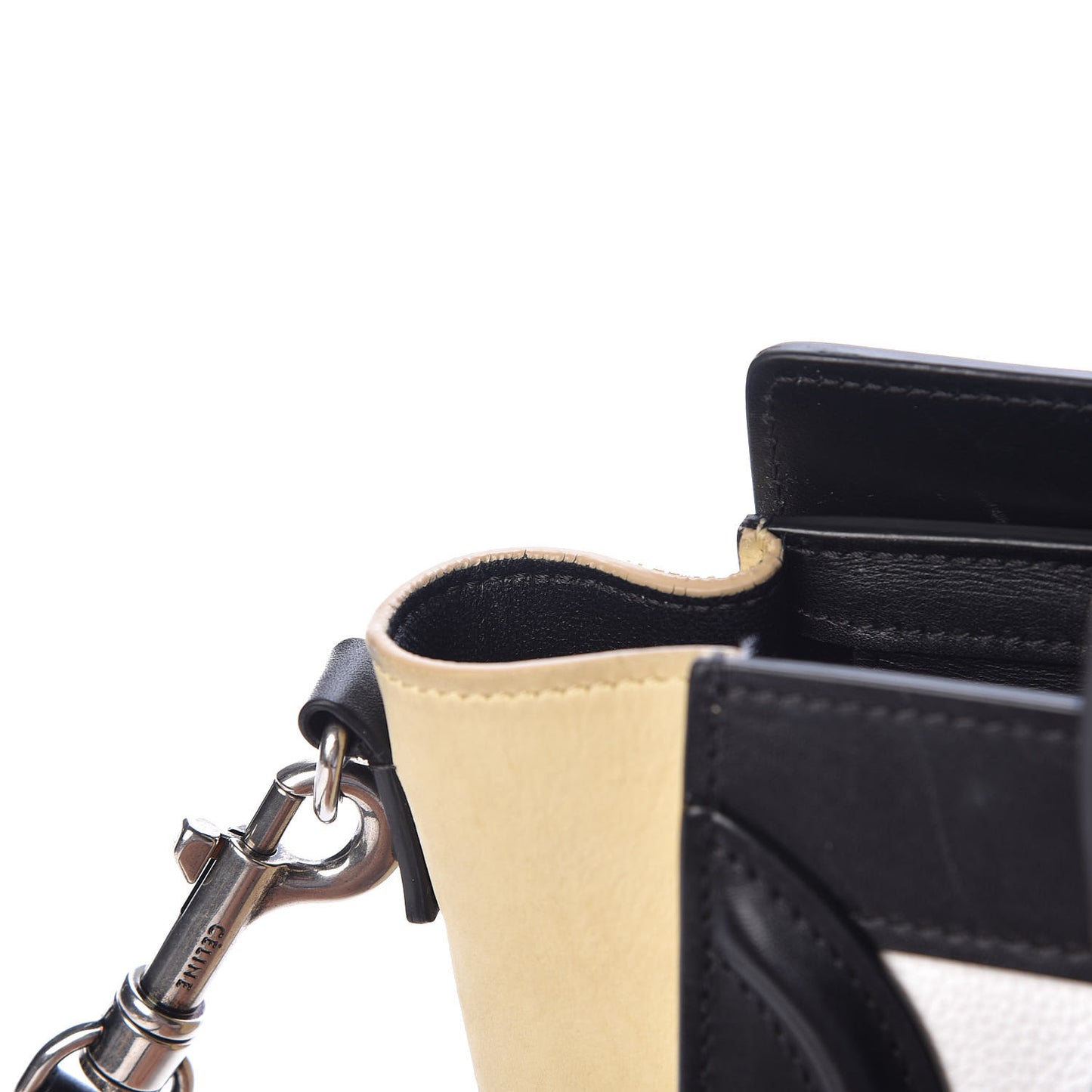 Grained Baby Calfskin Nubuck Nano Tri-Color Luggage White