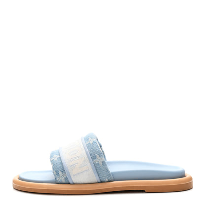 Louis Vuitton Monogram Denim LV Bliss Womens Comfort Mules 38 Turquoise 1 of 9
