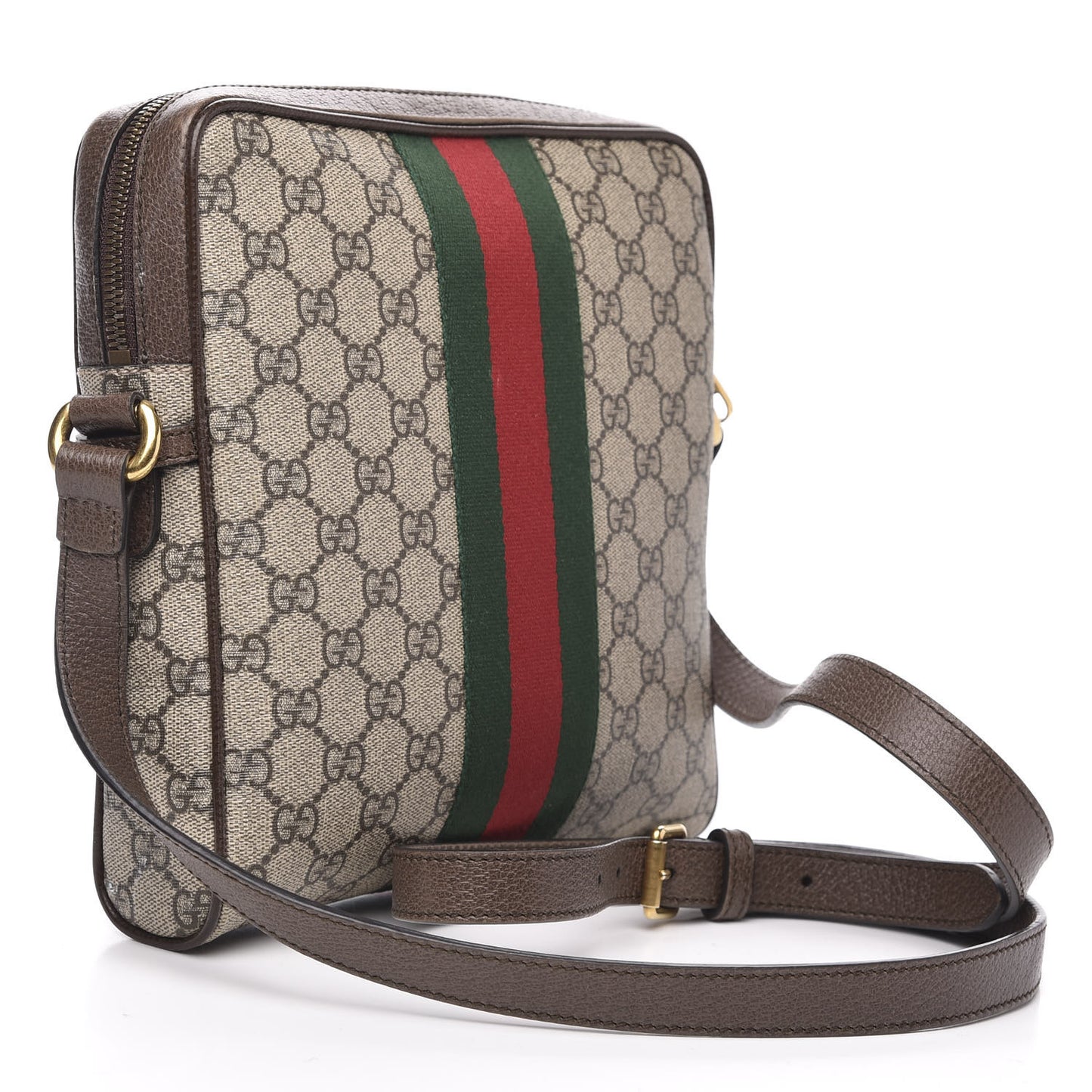 GG Supreme Monogram Web Small Ophidia Messenger Bag Brown