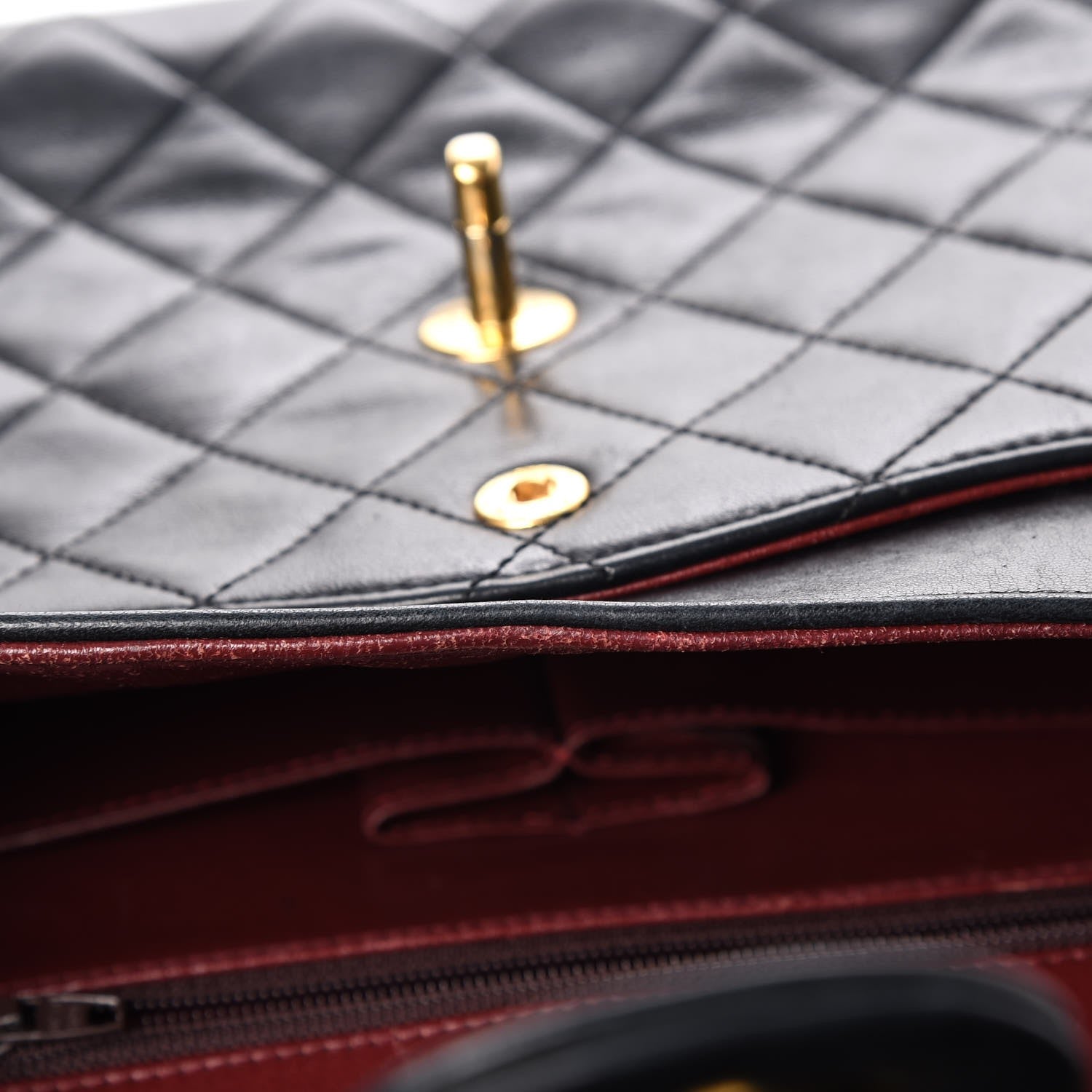 Chanel Lambskin Quilted Medium Double Flap Black 13 of 16