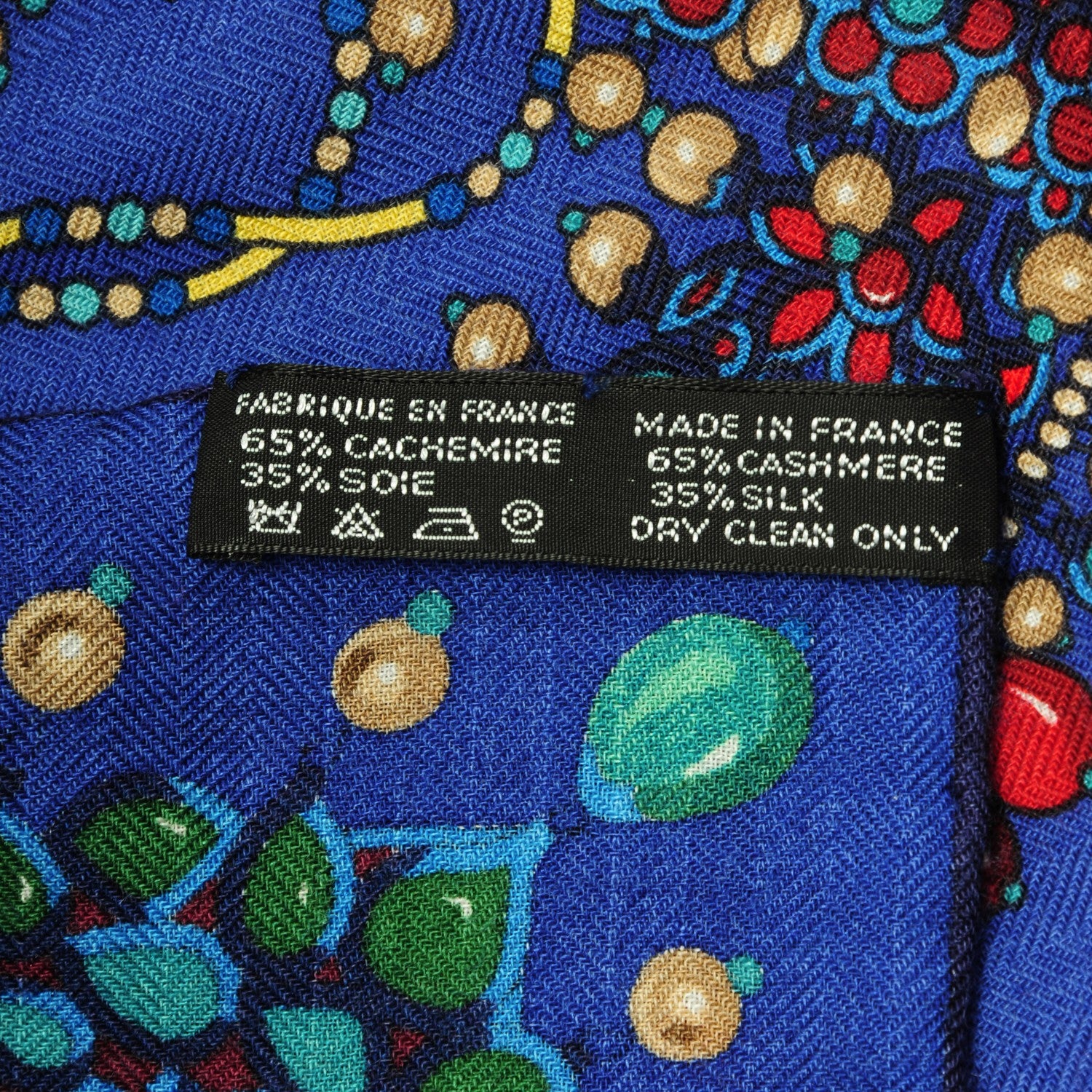 Hermes Cashmere Silk Parures Des Maharajas Shawl 140 Iris Rouge Petrole 7 of 7