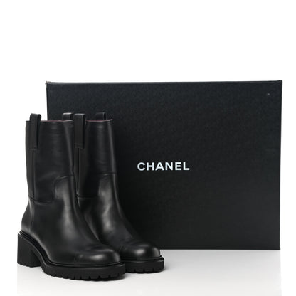 Chanel Calfskin CC Ankle Boots 38 Black 11 of 11