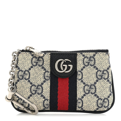 Gucci GG Supreme Monogram Web Ophidia Key Case Beige Blue 1 of 12
