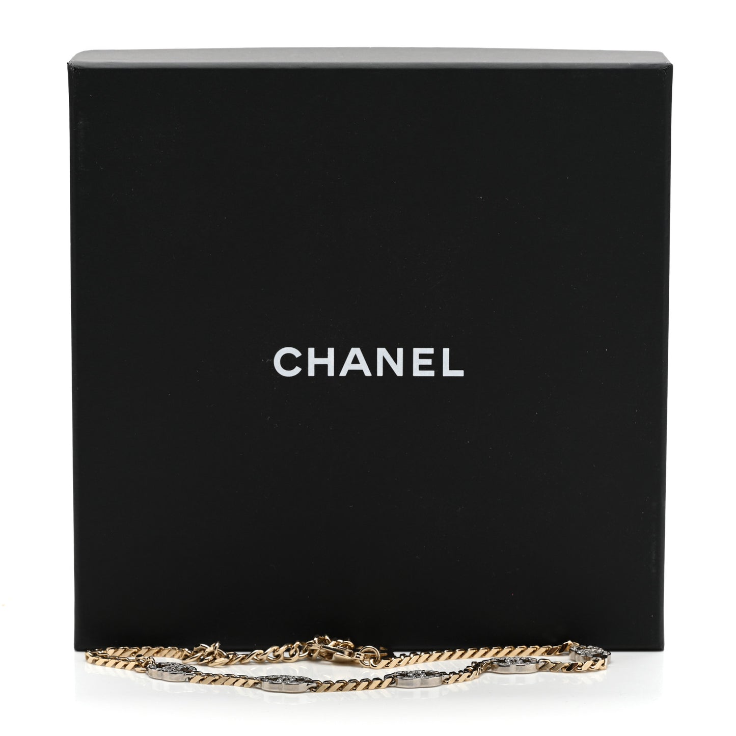 Crystal Chain CC Link Choker Gold Silver