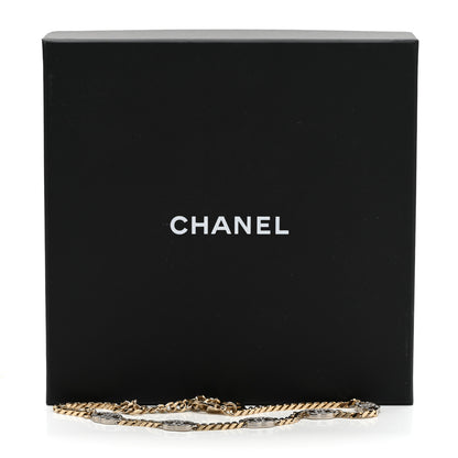 Chanel Crystal Chain CC Link Choker Gold Silver 6 of 6