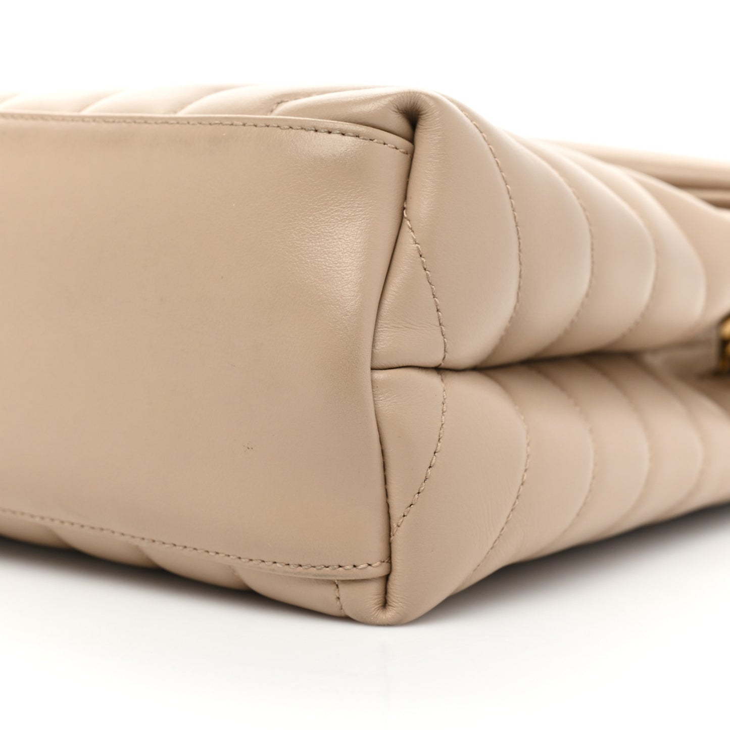 Calfskin Y Quilted Monogram Medium Loulou Chain Satchel Dark Beige