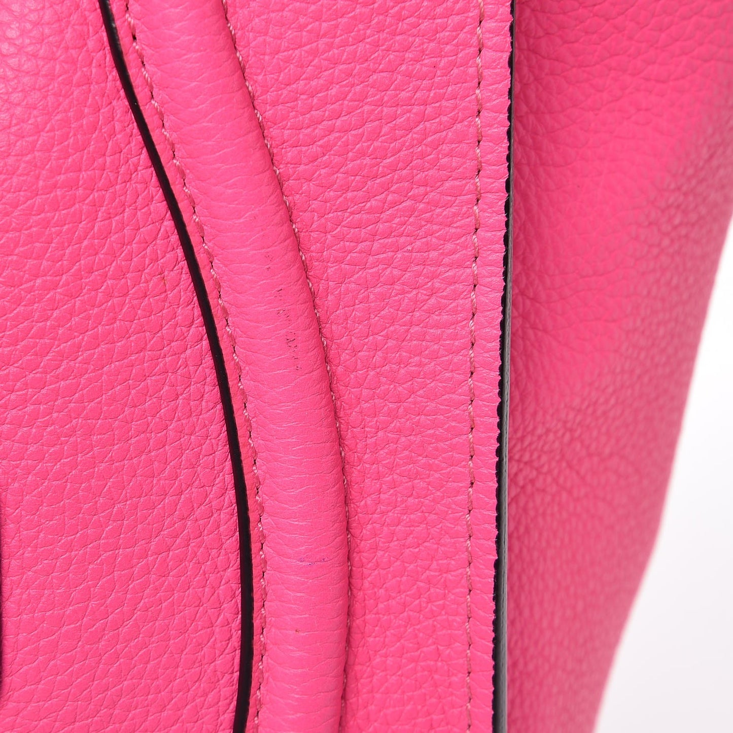 Drummed Calfskin Mini Luggage Fluo Pink