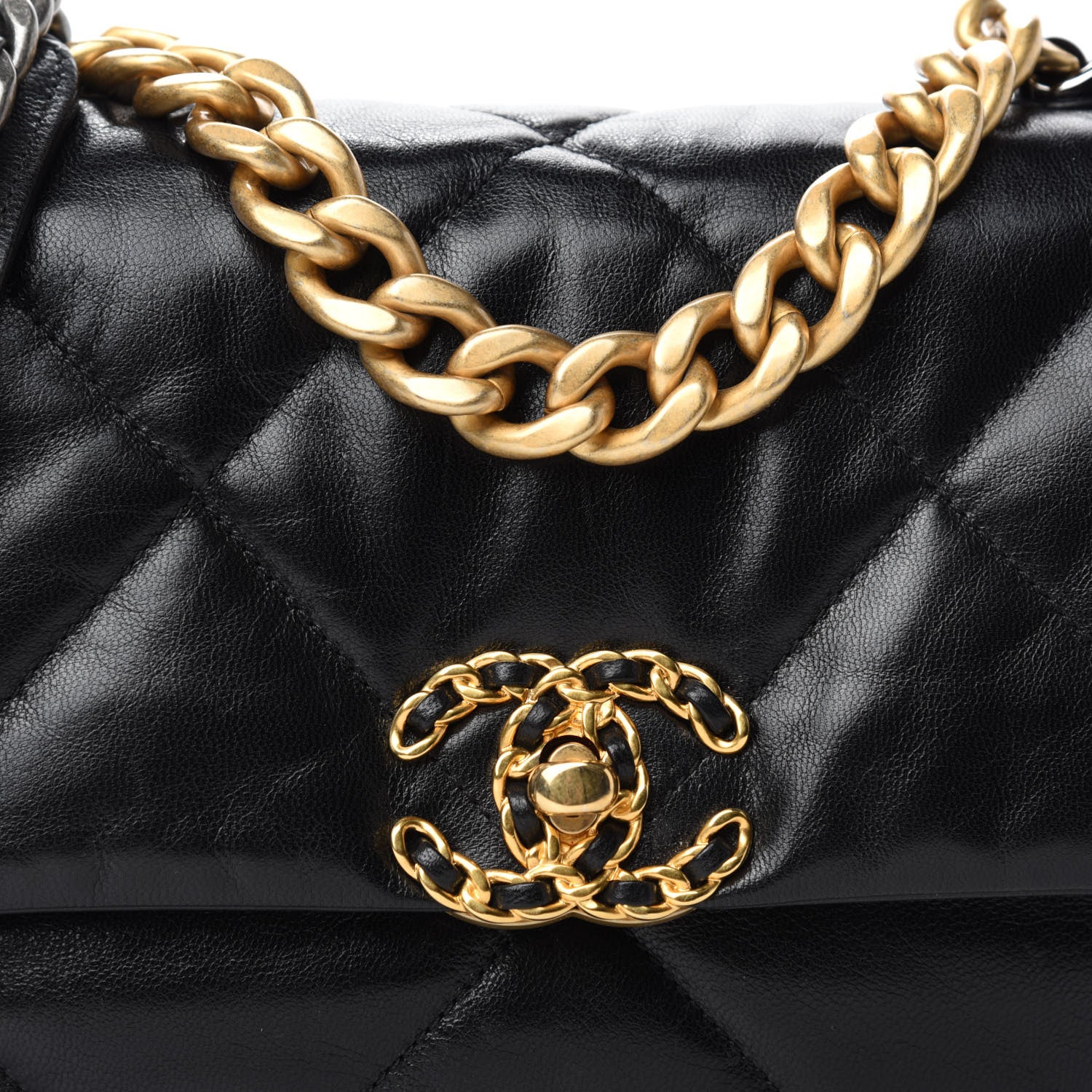 Chanel Goatskin Quilted Medium Chanel 19 Flap Black 10 of 11