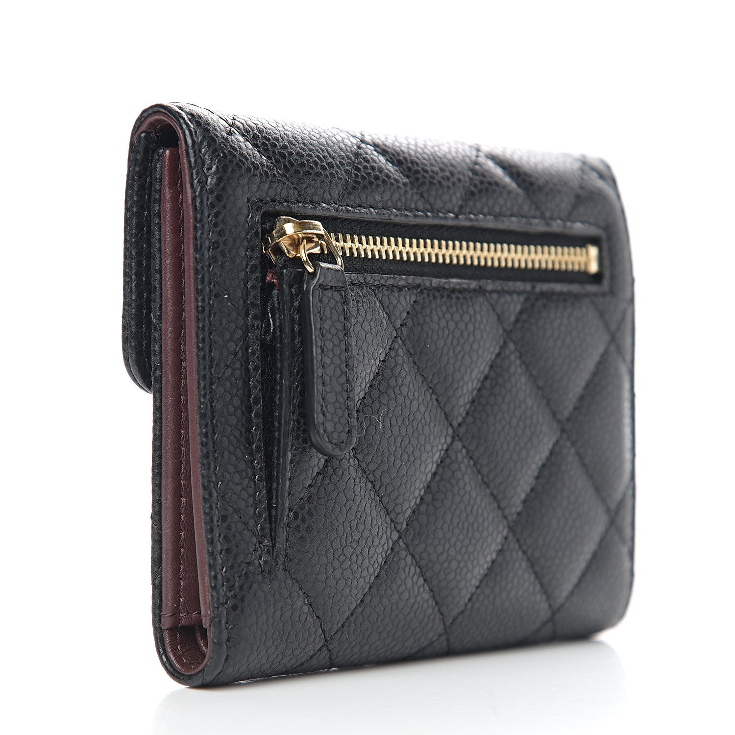 Chanel Caviar Quilted Compact Flap Wallet Black 2 of 6