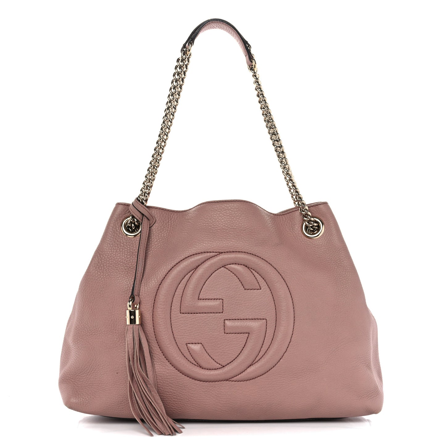 Pebbled Calfskin Medium Soho Chain Shoulder Bag Dark Cipria