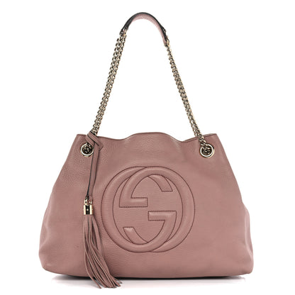 Gucci Pebbled Calfskin Medium Soho Chain Shoulder Bag Dark Cipria 1 of 14