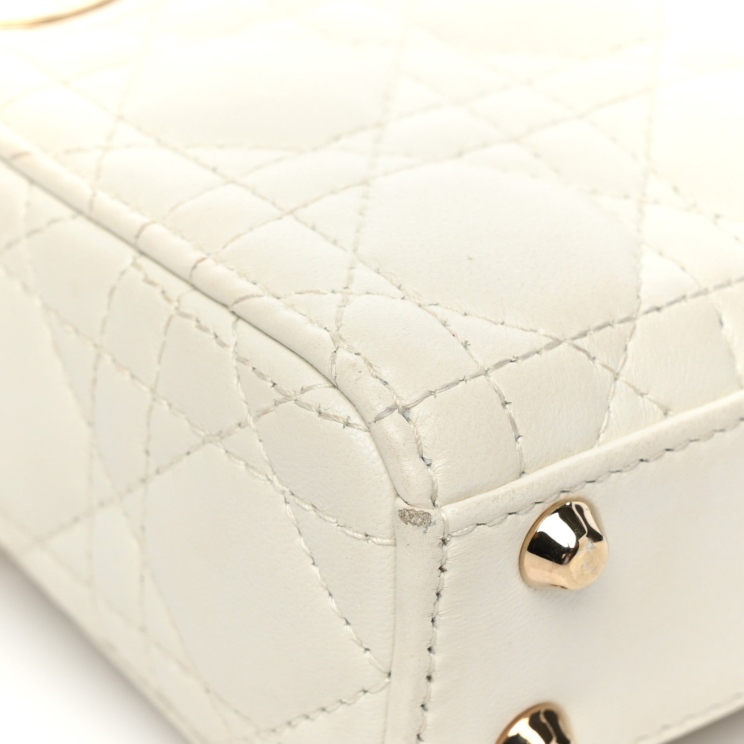Christian Dior Lambskin Cannage Micro Lady Dior White 16 of 19