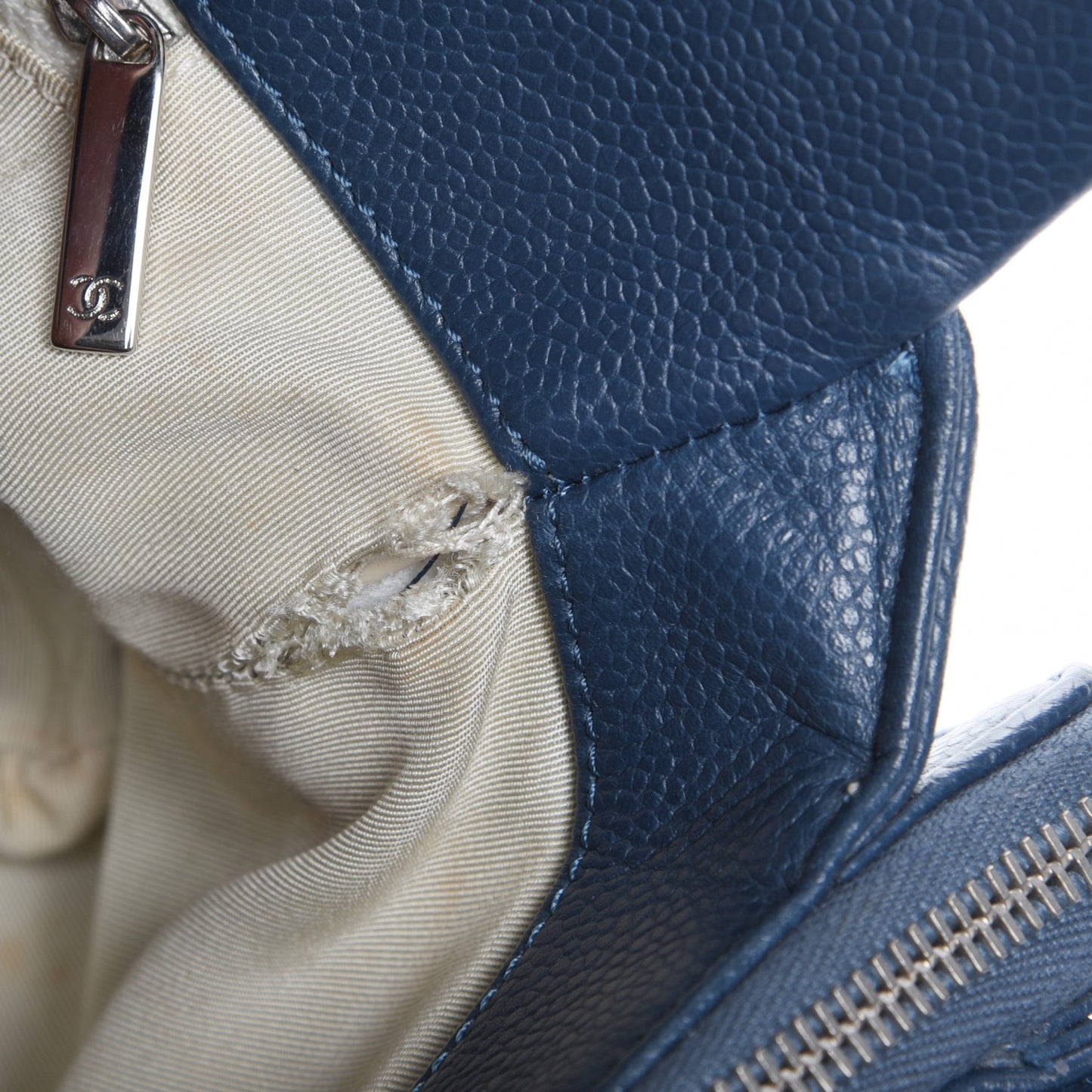 Caviar Quilted Timeless CC Tote Blue