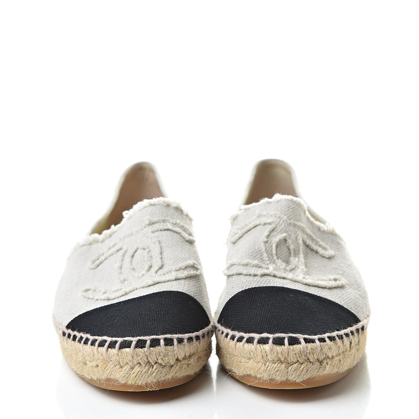 Linen CC Espadrilles 40 Beige Black