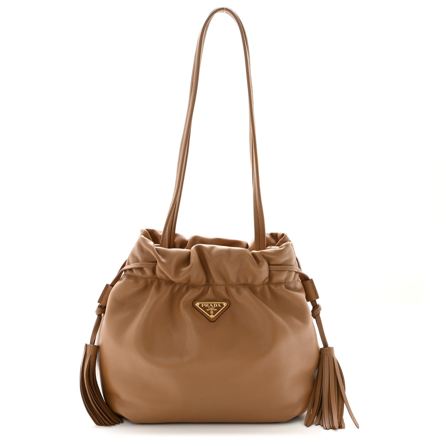 Nappa Drawstring Tote Caramel