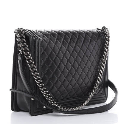 Chanel Lambskin Quilted Large Boy Flap Black 3 of 22