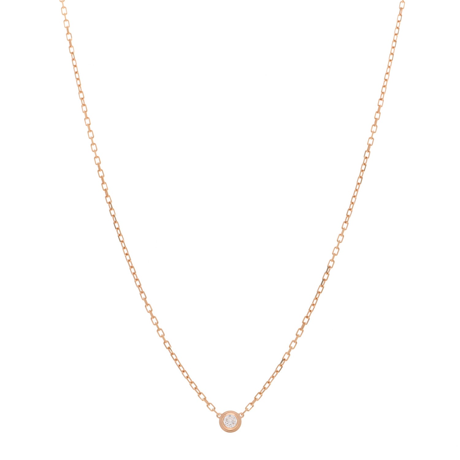 Cartier 18K Pink Gold Diamond SM D'Amour Pendant Necklace 1 of 5