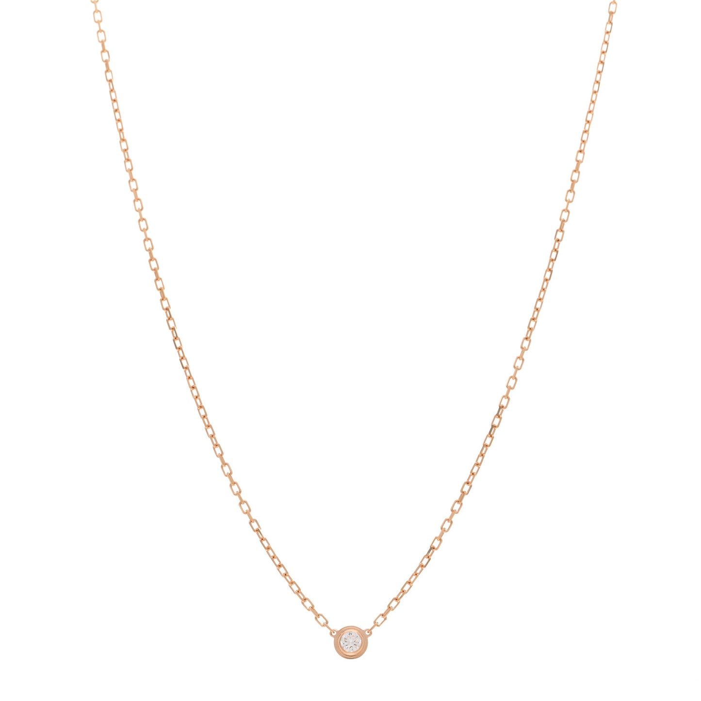 18K Pink Gold Diamond SM D'Amour Pendant Necklace