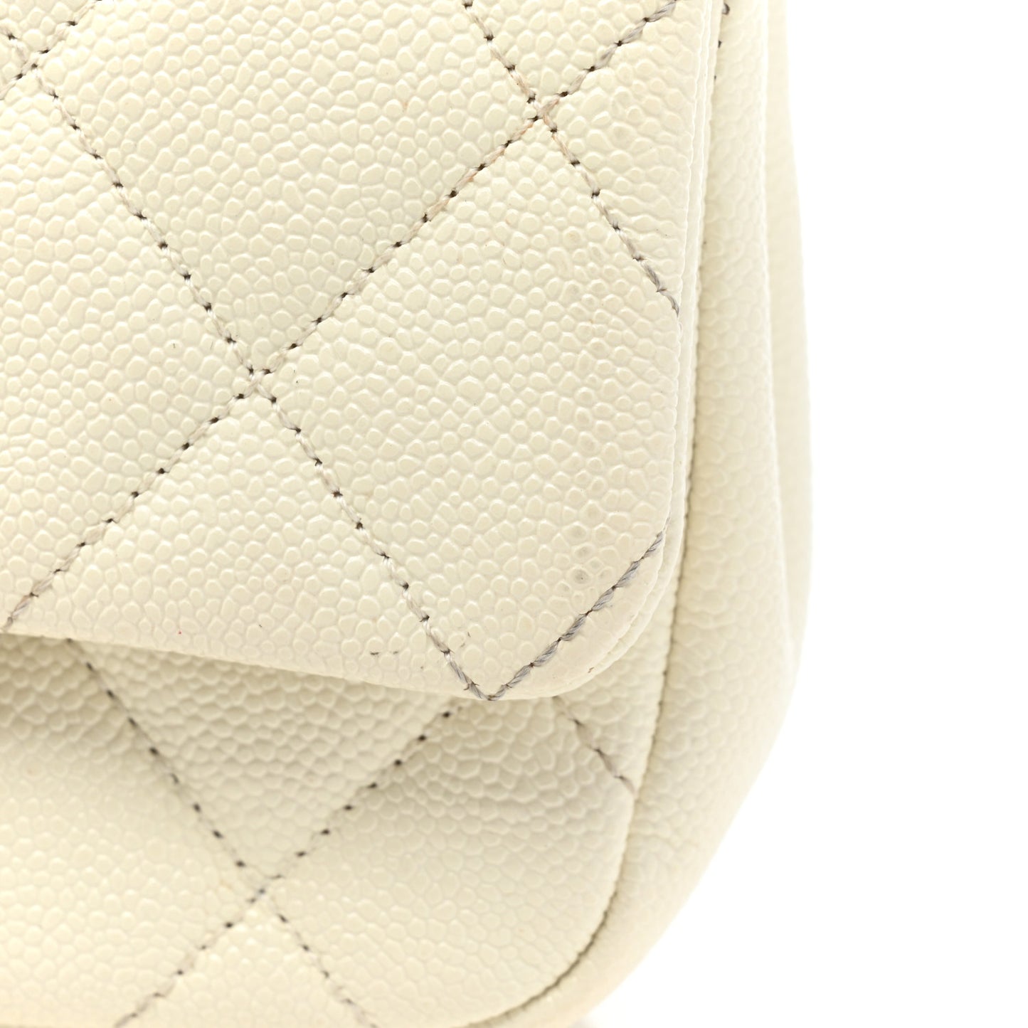 Caviar Quilted Chain Melody Waist Belt Bag White
