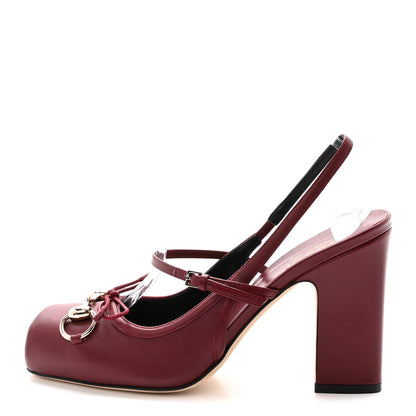 Gucci Nappa Charlotte Horsebit Ballet Mary Jane Pumps 38 Rosso Ancora Red 1 of 10