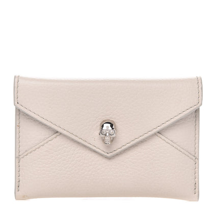 Alexander McQueen Calfskin Skull Envelope Card Holder Off White 1 of 8