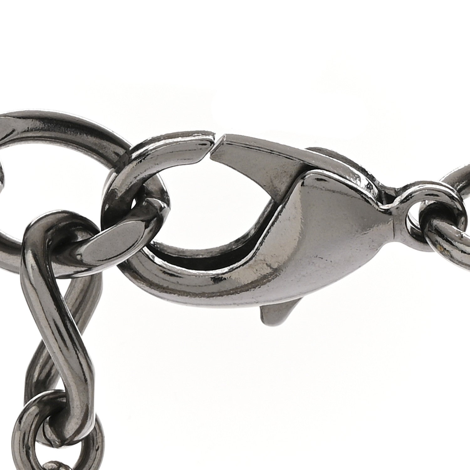 Chanel Metal Crystal CC Chain Choker Necklace Ruthenium 5 of 8