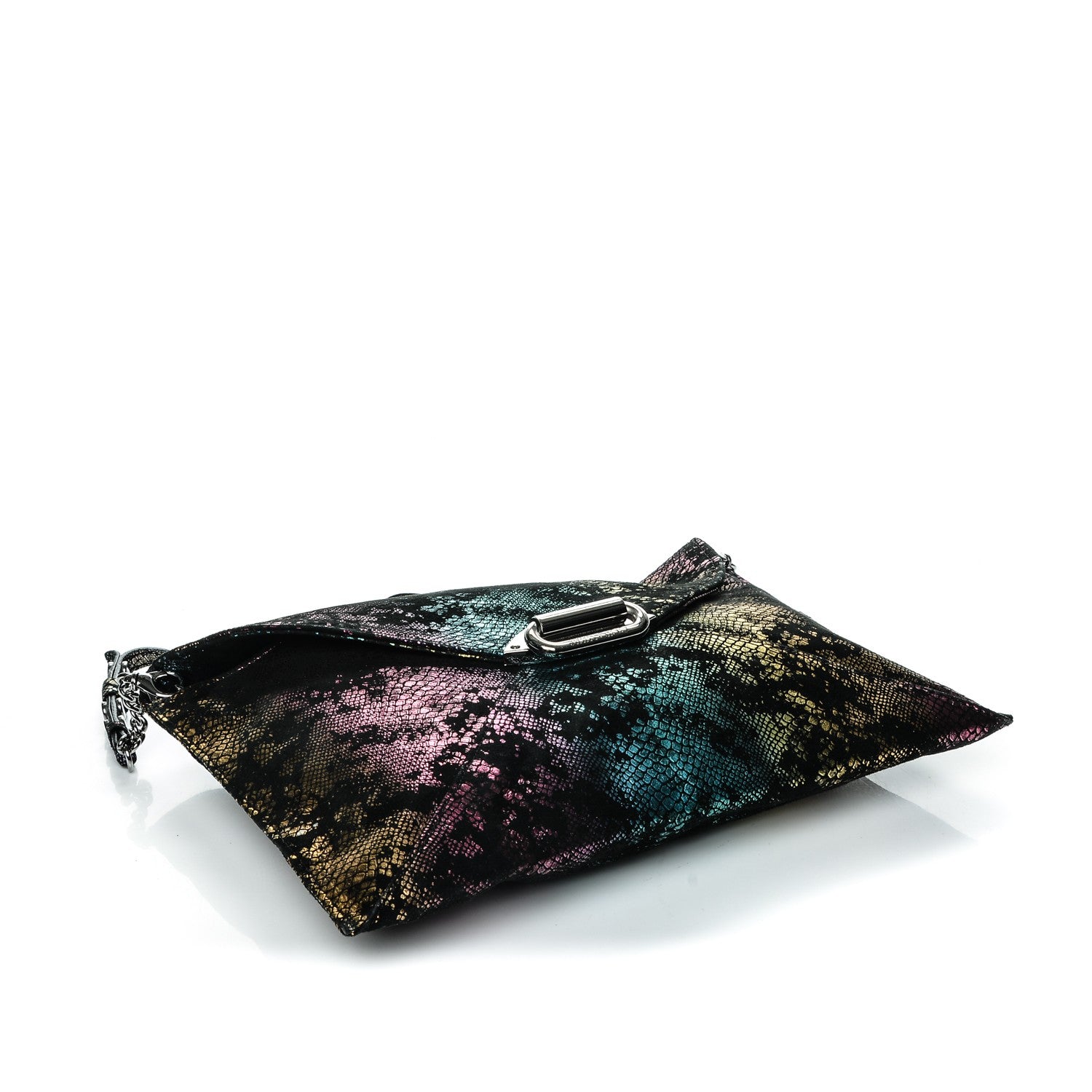 Jimmy Choo Metallic Snakeskin Effect Envelope Clutch 4 of 7