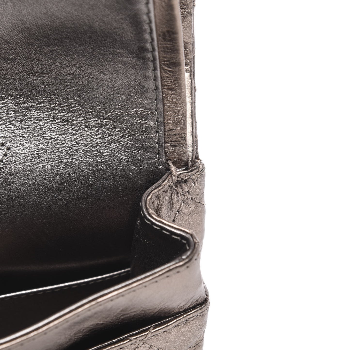 Metallic Aged Calfskin 2.55 Reissue 225 Flap Dark Silver