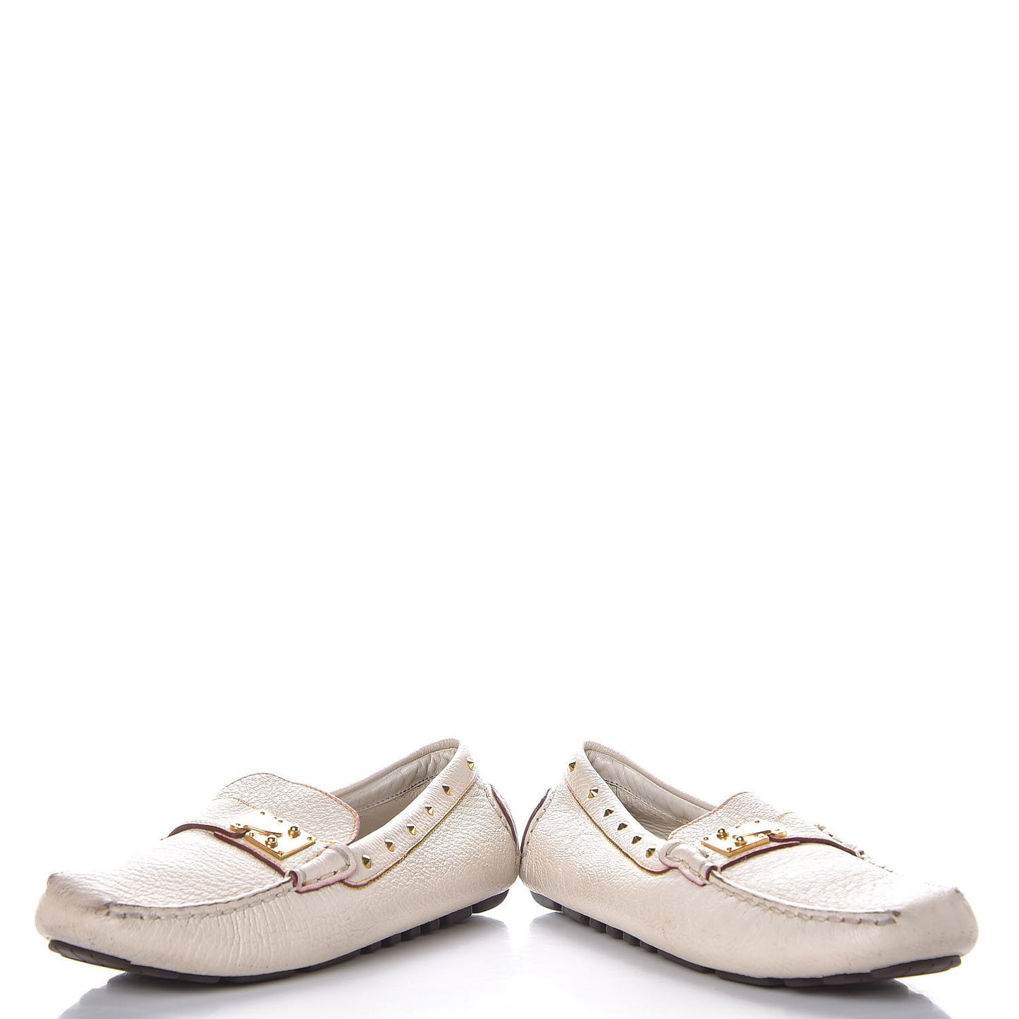 Goatskin Studded Suhali Loafers 35.5 Off White