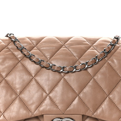 Chanel Lambskin Quilted Chanel 3 Accordion Flap Bag Dark Beige 9 of 13