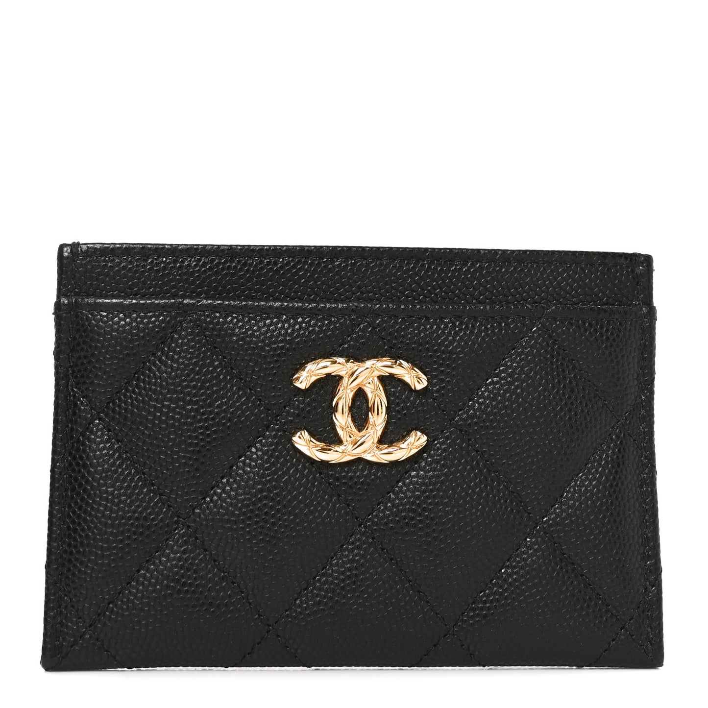 Caviar Quilted CC Card Holder Black